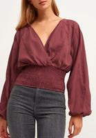 Bayan Bordo Nature Friendly Bohem Bluz ( TENCEL™ )