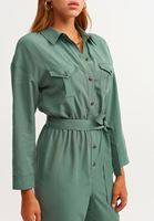 Bayan Yeşil Nature Friendly Cepli Tulum ( TENCEL™ )