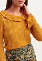 Bayan Sarı Fırfırlı Bluz