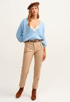 Bayan Açık Kahverengi Dokulu Casual Kemer