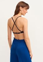 Bayan Siyah Çapraz Askılı Dantelli Bralet