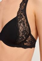 Bayan Siyah Çapraz Askılı Dantelli Bralet