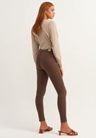 Bayan Kahverengi Toparlayıcı Etkili Skinny Pantolon  ( TENCEL™ )