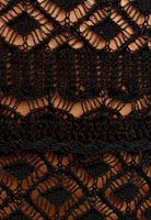 Bayan Siyah Romantik Fırfırlı Ajurlu Triko