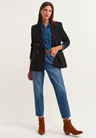 Bayan Siyah Special Çift Düğmeli Blazer Ceket