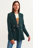 Bayan Yeşil Special Çift Düğmeli Blazer Ceket