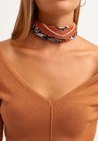 Bayan Kahverengi Deep V-Neck Triko