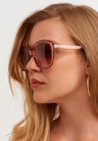 Bayan Pembe Yuvarlak Çerçeve Detaylı Gözlük