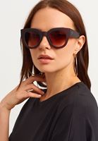 Bayan Kahverengi Şeffaf Çerçeveli Güneş Gözlüğü