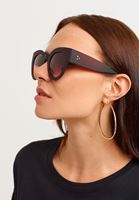 Bayan Kahverengi Şeffaf Çerçeveli Güneş Gözlüğü