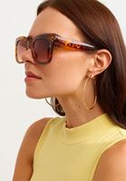 Bayan Çok Renkli Kalın Çerçeveli Güneş Gözlüğü