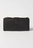 Bayan Siyah Fermuarlı Çok Gözlü Cüzdan