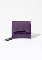 Bayan Mor Çok Gözlü Süet Cüzdan