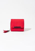 Bayan Kırmızı Çok Gözlü Süet Cüzdan