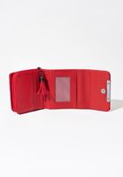 Bayan Kırmızı Çok Gözlü Süet Cüzdan