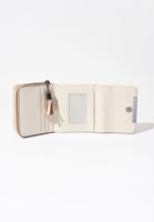 Bayan Bej Çok Gözlü Süet Cüzdan