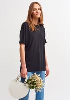 Bayan Siyah Kısa Kollu Oversize Tişört ( MODAL )