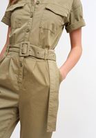 Bayan Yeşil Kemer Detaylı Tulum