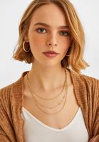 Bayan Altın Çoklu Zincir Kolye