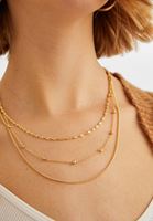 Bayan Altın Çoklu Zincir Kolye