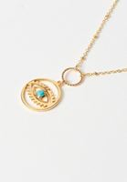 Bayan Altın Göz Uçlu Kolye