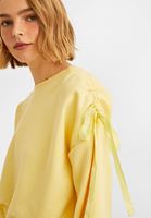 Bayan Sarı Kol Detaylı Sweatshirt