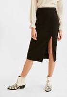 Bayan Siyah Yırtmaç Detaylı Mdi Boy Etek