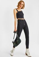 Bayan Mavi  Ultra Yüksek Bel Denim Pantolon