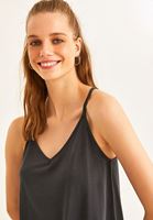 Bayan Siyah Yumuşak Tuşeli Askılı Atlet