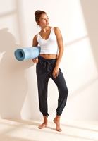 Bayan Siyah Yüksek Bel Yumuşak Tuşeli Pantolon