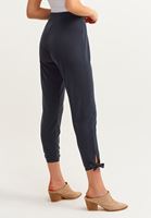 Bayan Siyah Yüksek Bel Yumuşak Tuşeli Pantolon