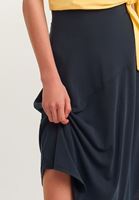 Bayan Siyah Asimetrik Kesim Midi Boy Etek