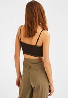 Bayan Siyah Dantel Detaylı İnce Askılı Büstiyer