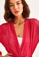Bayan Pembe Dantel Detaylı Kimono