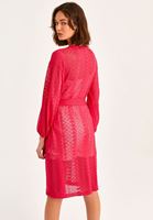 Bayan Pembe Dantel Detaylı Kimono