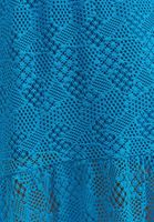 Bayan Mavi Dantelli Romantik Midi Boy Etek