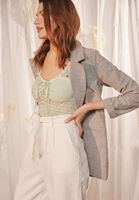 Women Green Lace Detailed Bodysuit