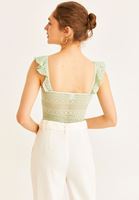 Women Green Lace Detailed Bodysuit