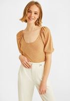 Bayan Çok Renkli Balon Kollu Bluz