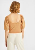 Bayan Çok Renkli Balon Kollu Bluz