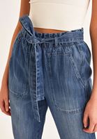 Bayan Mavi Ultra Yüksek Bel Denim Jogger ( TENCEL™ )