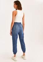 Bayan Mavi Ultra Yüksek Bel Denim Jogger ( TENCEL™ )