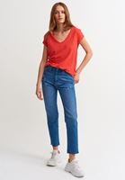 Bayan Kırmızı V Yaka Tişört