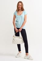 Bayan Mavi U Yaka Tişört