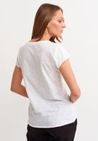 Women White U-Neck Cotton T-Shirt