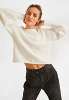 Bayan Krem Balon Kollu Kazak