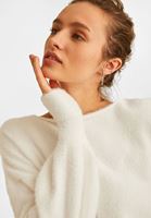 Bayan Krem Balon Kollu Kazak