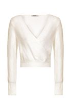 Bayan Krem Kruvaze Triko Kazak