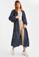 Bayan Mavi Büzgü Detaylı Kimono ( TENCEL™ )