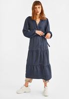 Bayan Mavi Büzgü Detaylı Kimono ( TENCEL™ )